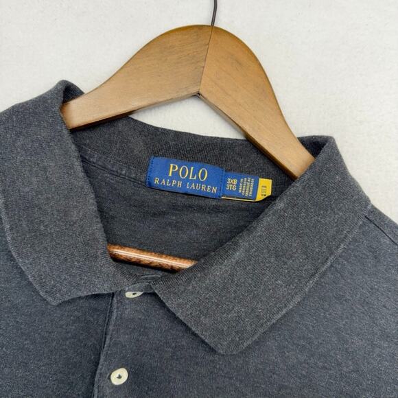 Ralph Lauren Polo Shirt Mens 3XL 3XL Big Gray Solid Embroidered Pony logo Preppy - Picture 1 of 8